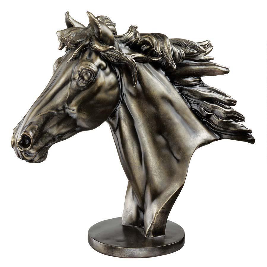 Pure Power and Majesty Galloping Quarter Horse Equestrian Statue Bust Sculpt