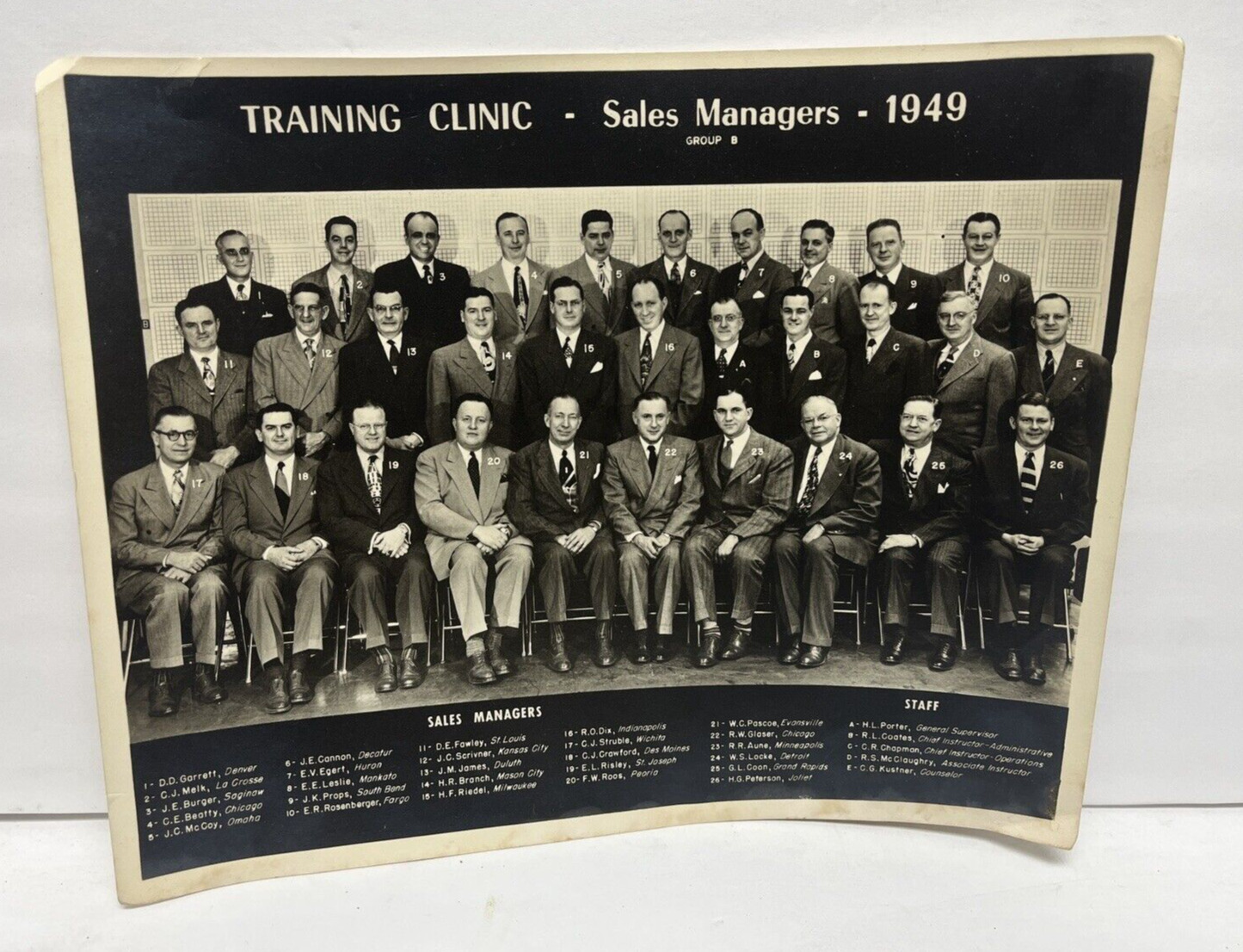 Training Clinic Sales Managers 1949 B & W Photo