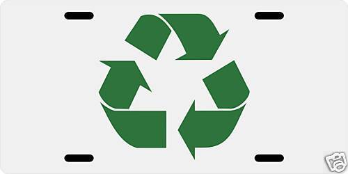 Recycling symbol green logo License plate