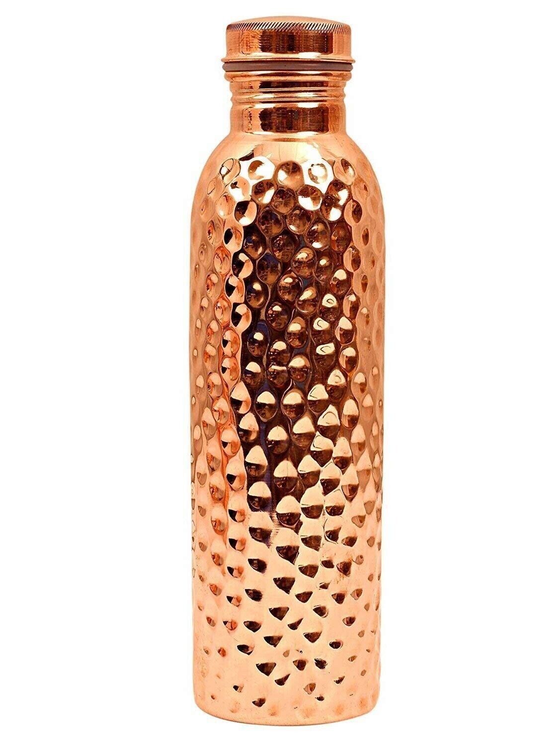 Beautiful Hammered Copper Water Bottle | Ayurvedic Health Benefits 1000 ml