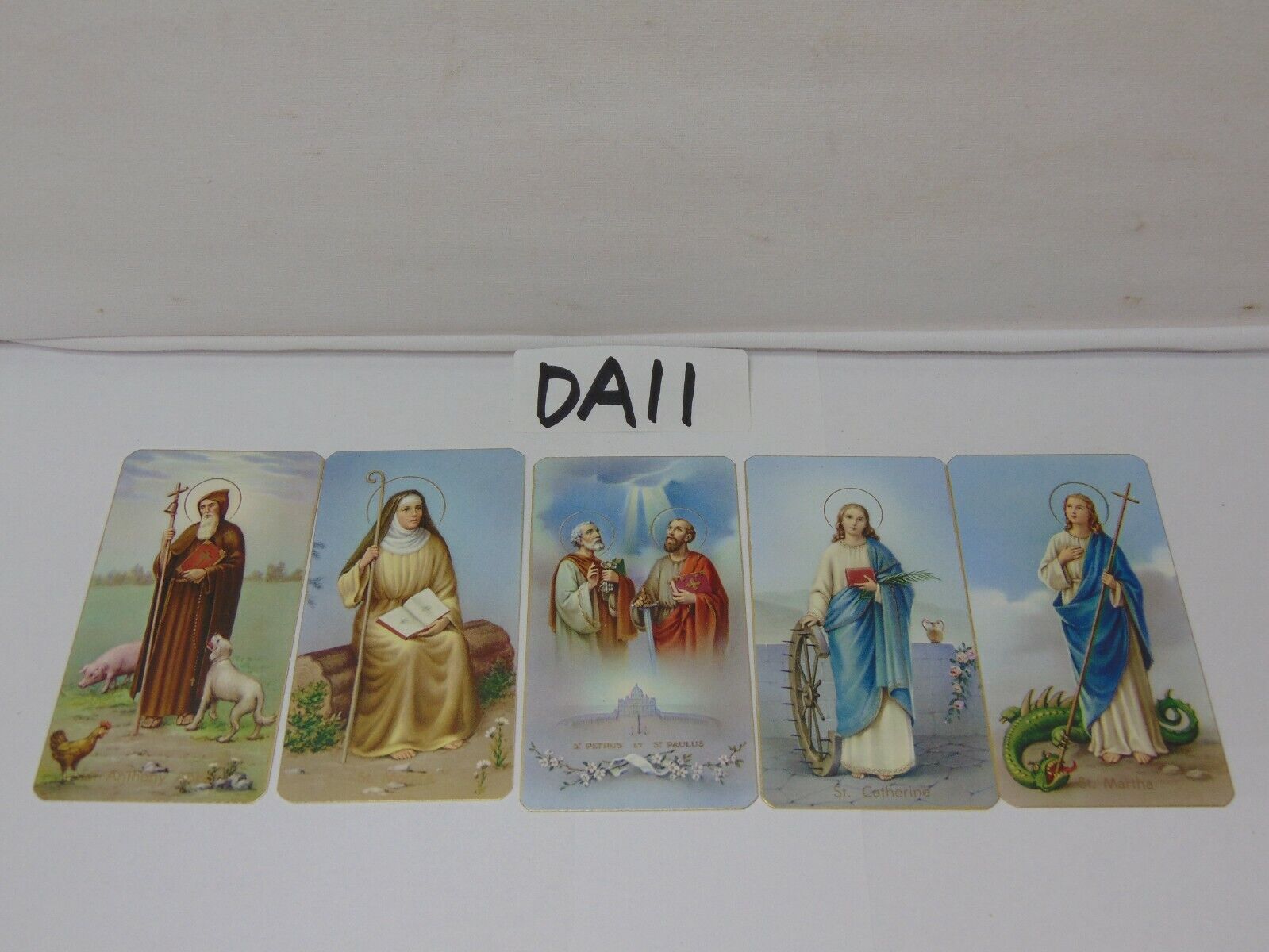 5 VINTAGE PRAYER HOLY CARDS FRATELLI BONELLA ITALY 400 SERIES GOLD ST MONICA +