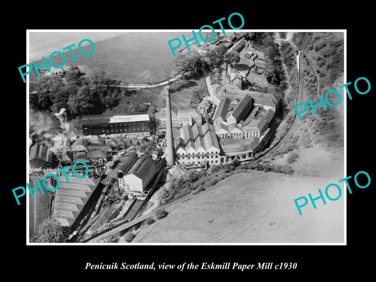 OLD 6 X 4 HISTORIC PHOTO OF PENICUIK SCOTLAND THE ESKMILL PAPER MILL c1930