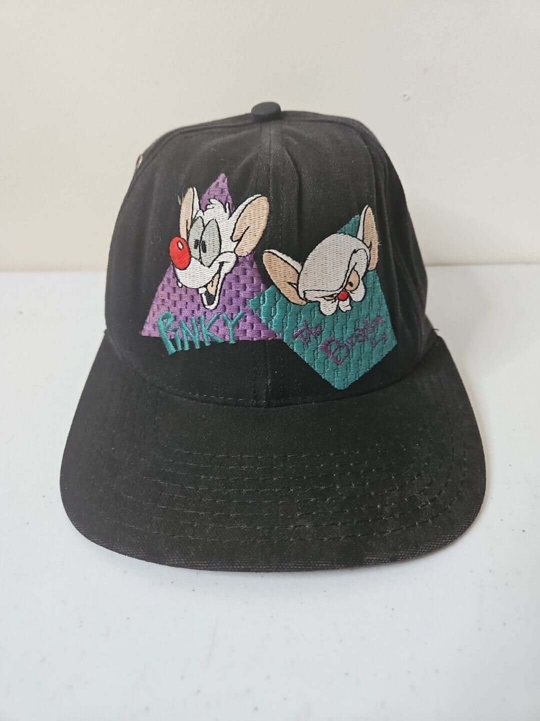VINTAGE 1993 Pinky and The Brain Hat Animaniacs Warner Bros Cap Snapback Hat USA