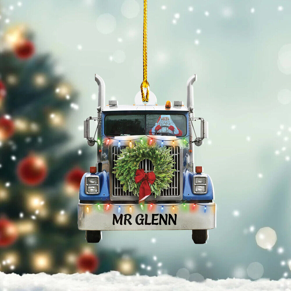 Personalized Trucker Christmas Ornament, Christmas Gift for Trucker Driver