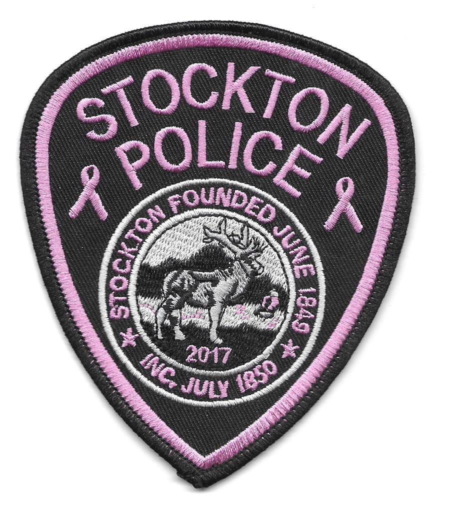 CALIFORNOIA-  OUTSTANDING PINK BREAST CANCER PATCH-   STOCKTON POLICE DEPT- NICE
