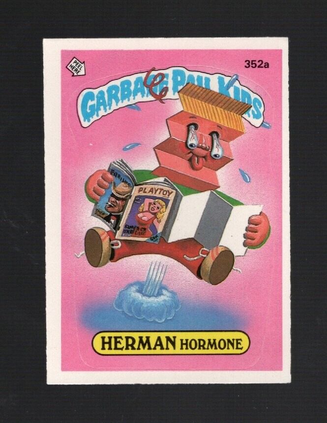 Herman Hormone Garbage Pail Kids Sticker Trading Card #352a
