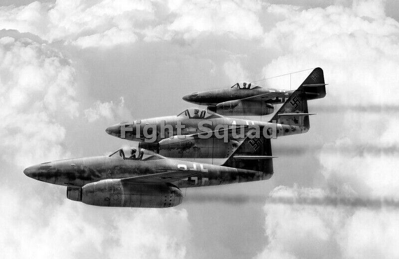 WW2 Picture Photo Three German Me-262 Jet Fighter 3438