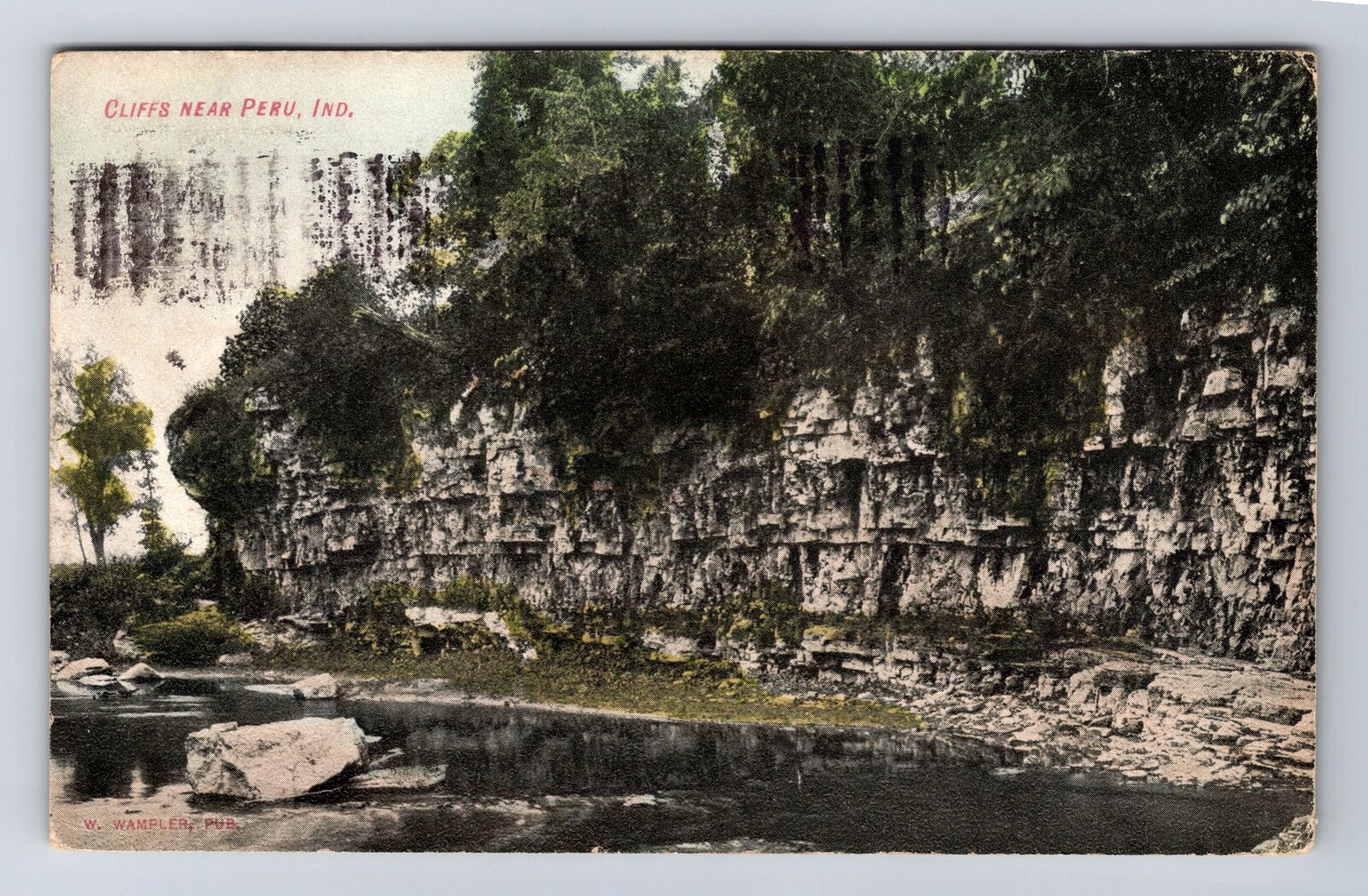 Peru IN-Indiana, Cliffs, Antique, Vintage c1908 Postcard