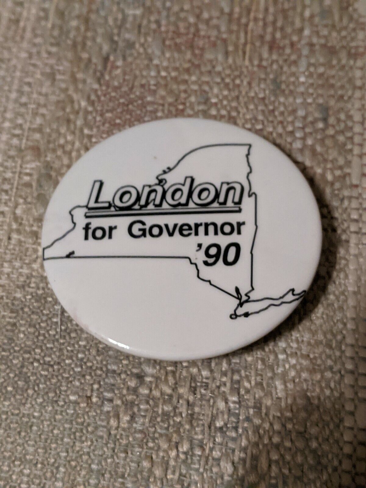 Herb London for New York State Governor 1990 Campaign Button - VERY RARE