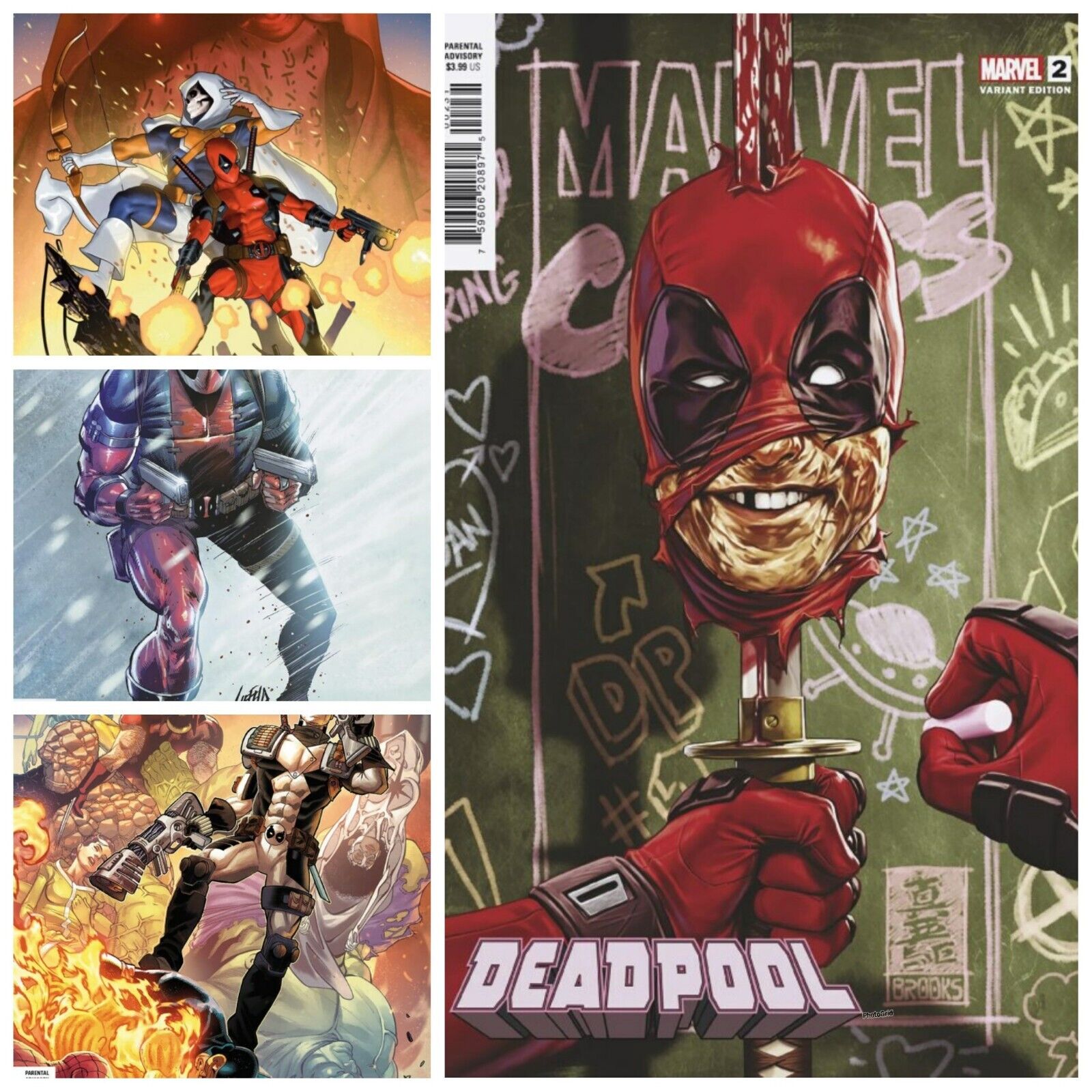 Deadpool #2 Set Of 4 Brooks Liefeld Black Variant PRESALE 5/8 Marvel Comics 2024