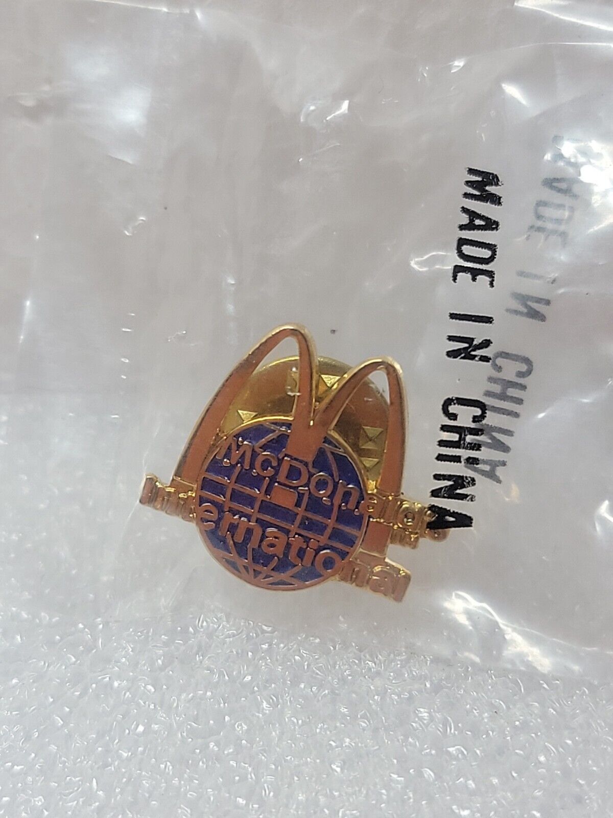 McDonald\'s International Global Golden Arches Lapel Pin Single Clutch Back NOS