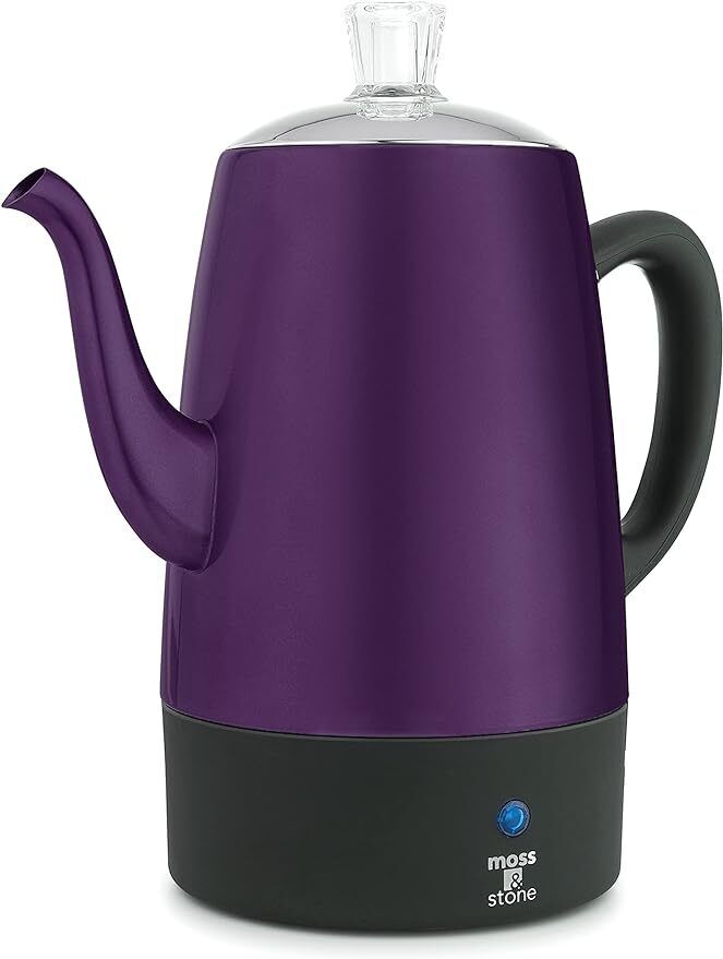 Electric Coffee Percolator, Body with Stainless Steel Lids Coffee Maker 