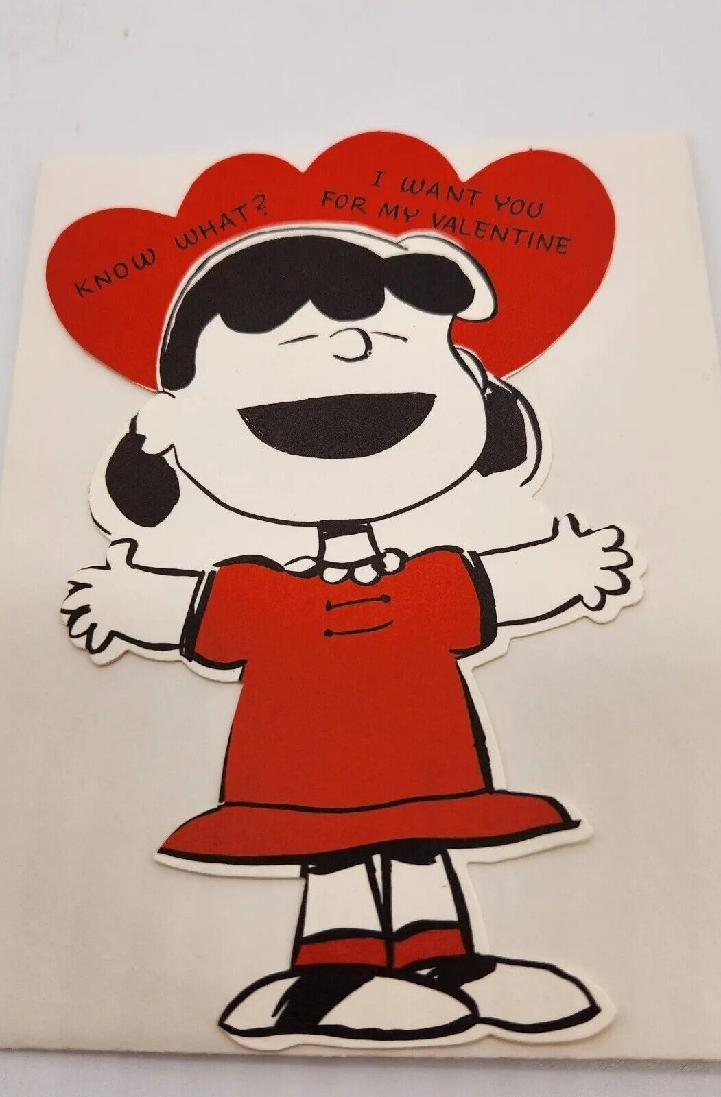 Vintage Peanuts United Features Syndicate HALLMARK Flat Cut Out LUCY Valentine