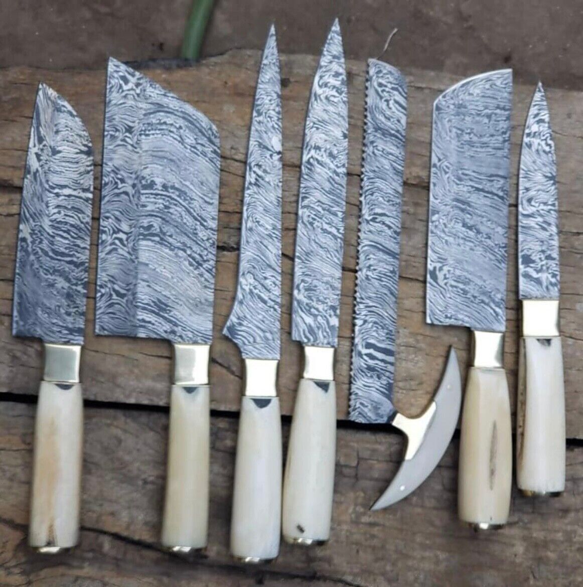 custom handcrafted Damascus chef knives 