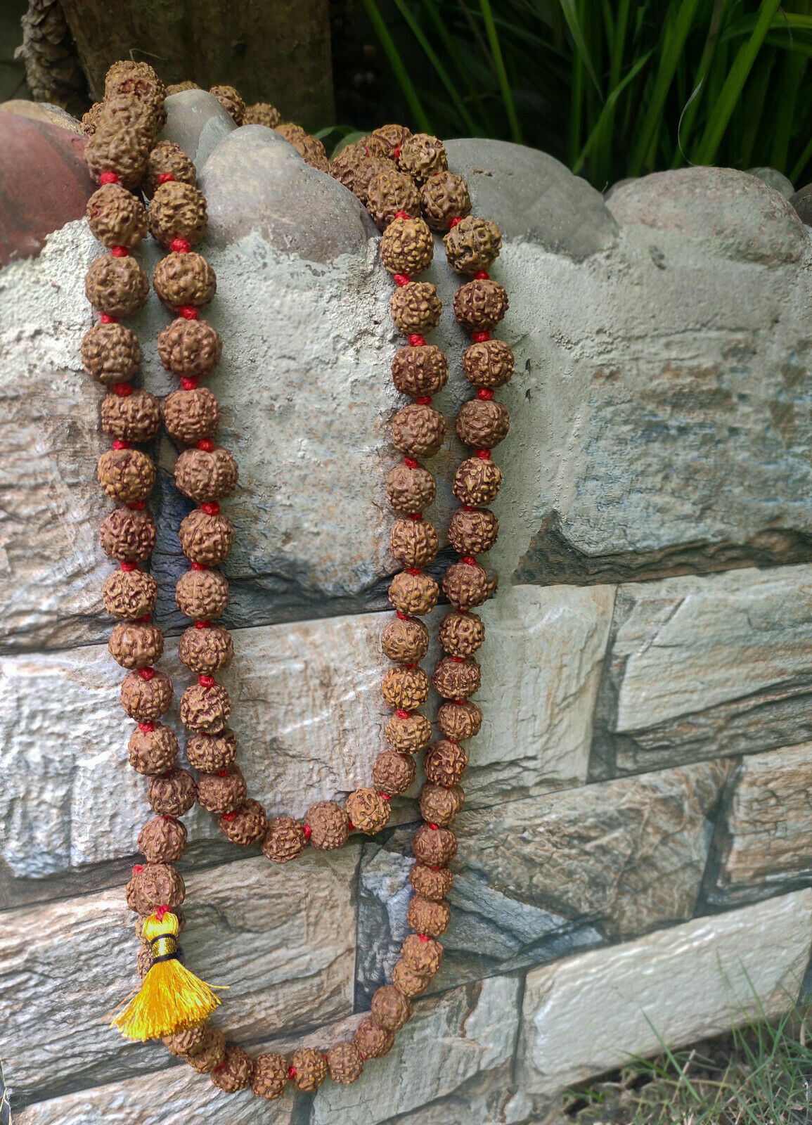 REAL LARGE Rudraksh Rudraksha Mala Beads Prayer Meditation Necklace Handmade 