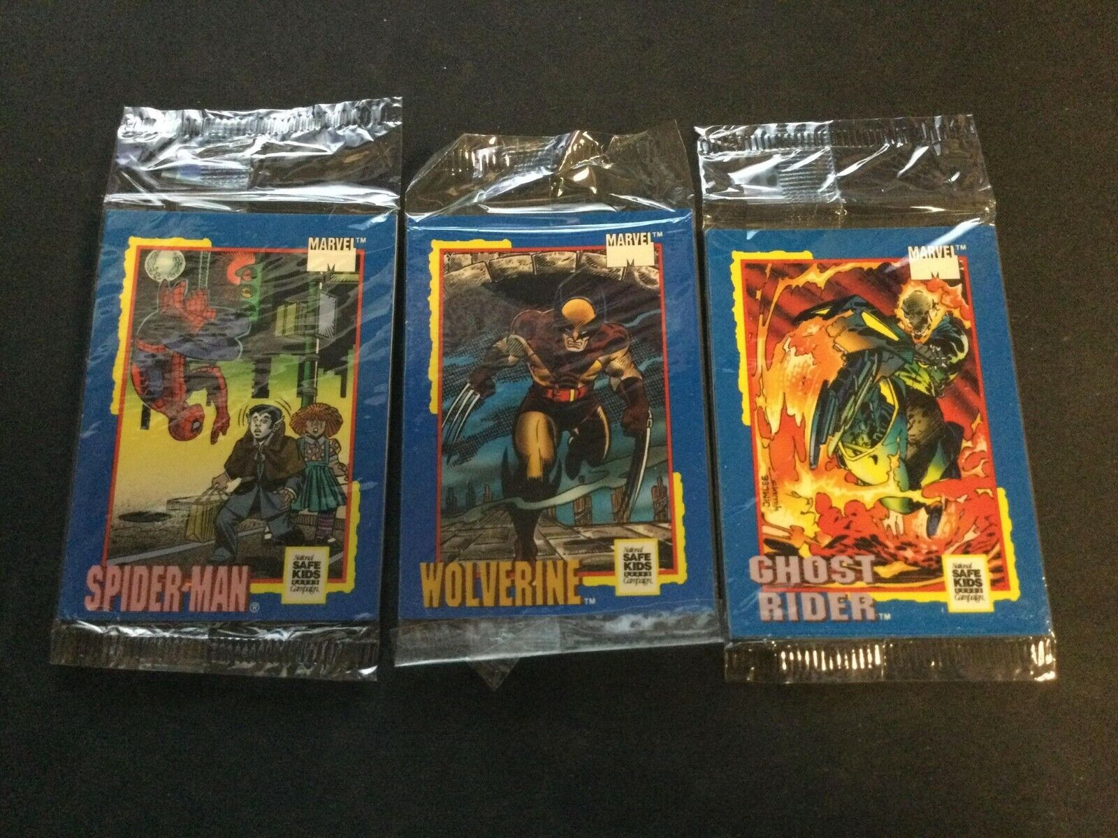 (3) 1991 Marvel Impel National Safe Kids SEALED Pack Lot (Wolverine)