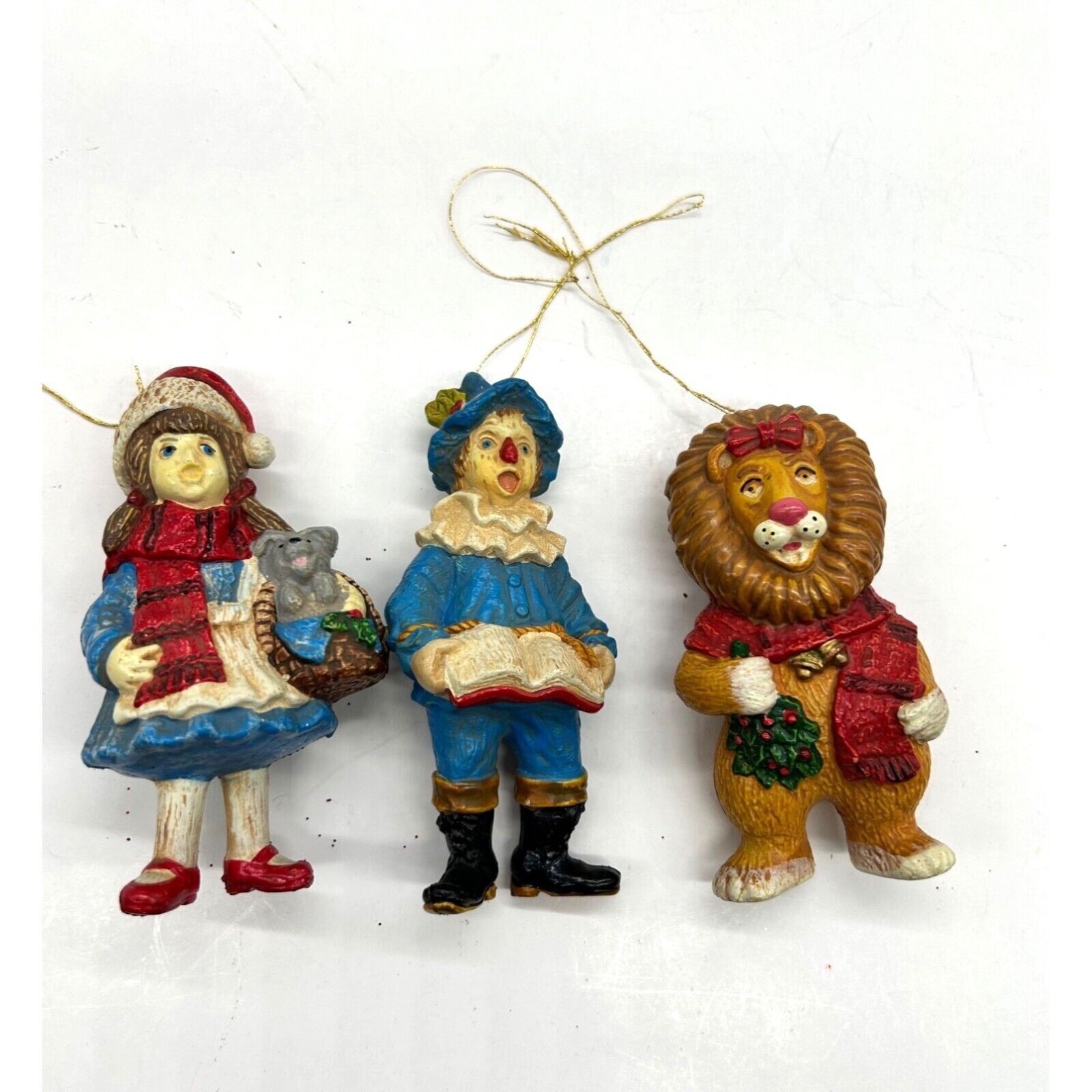 Santa\'s World Kurt Adler Wizard of Oz Set of 3 Dorothy Lion Scarecrow Ornaments
