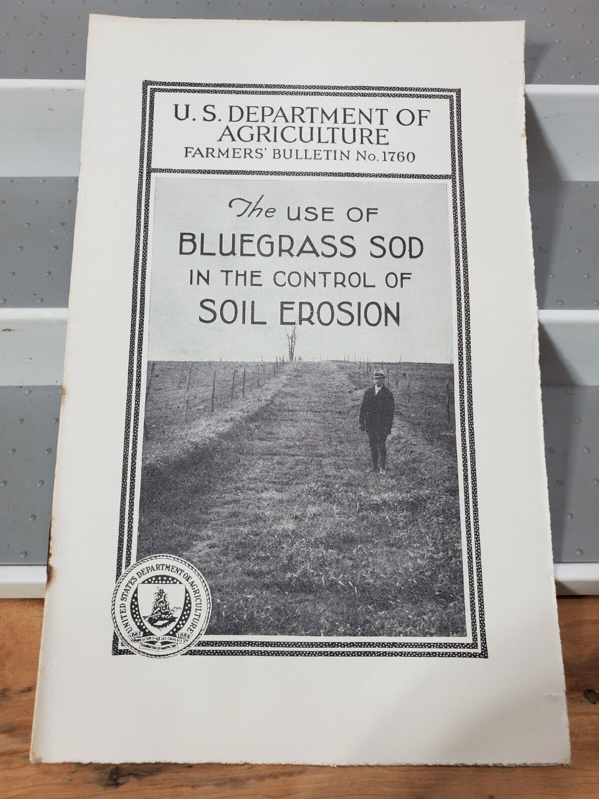 Vintage Farmers Bulletin #1760 Bluegrass Sod to Control Soil Erosion USDA Print