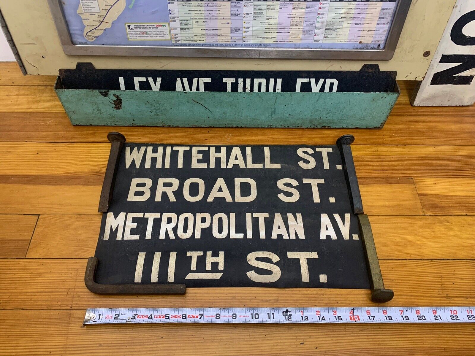 NY NYC SUBWAY ROLL SIGN BMT SMALL BROAD STREET FINANCIAL DISTRICT 111 WHITEHALL