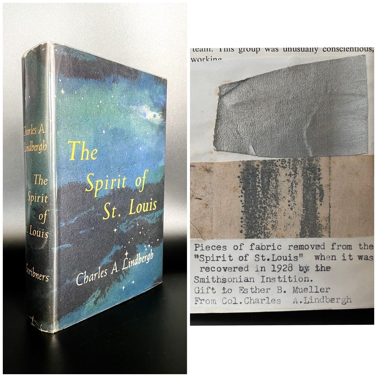 The Spirit of St. Louis + Airplane Fabric - FIRST EDITION - Charles Lindbergh