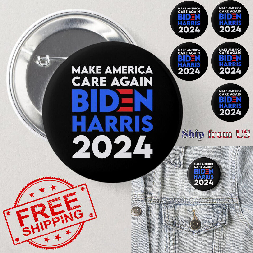 Biden & Harris 2024 Joe Kamala Buttons Campaign President Re-elect - 5 Pcs Set