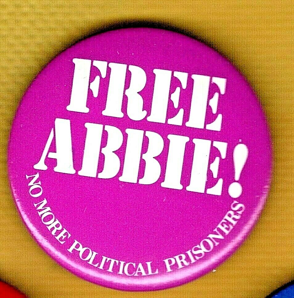 Chicago Seven Button 1980 FREE ABBIE No More Political Prisoners.Abbie Hoffman