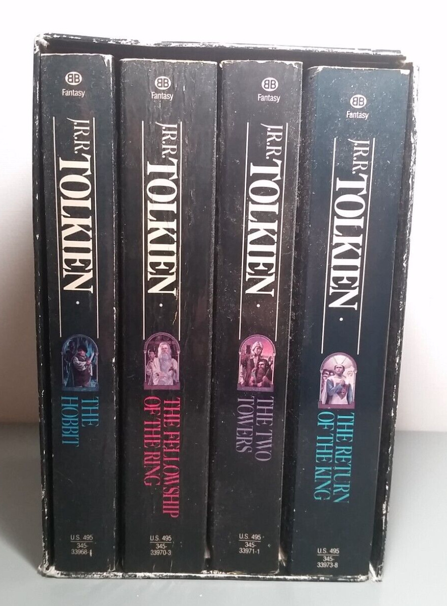 JRR Tolkien The Hobit 50th Anniversary Box Set, 4 Books, Paperback, 1989