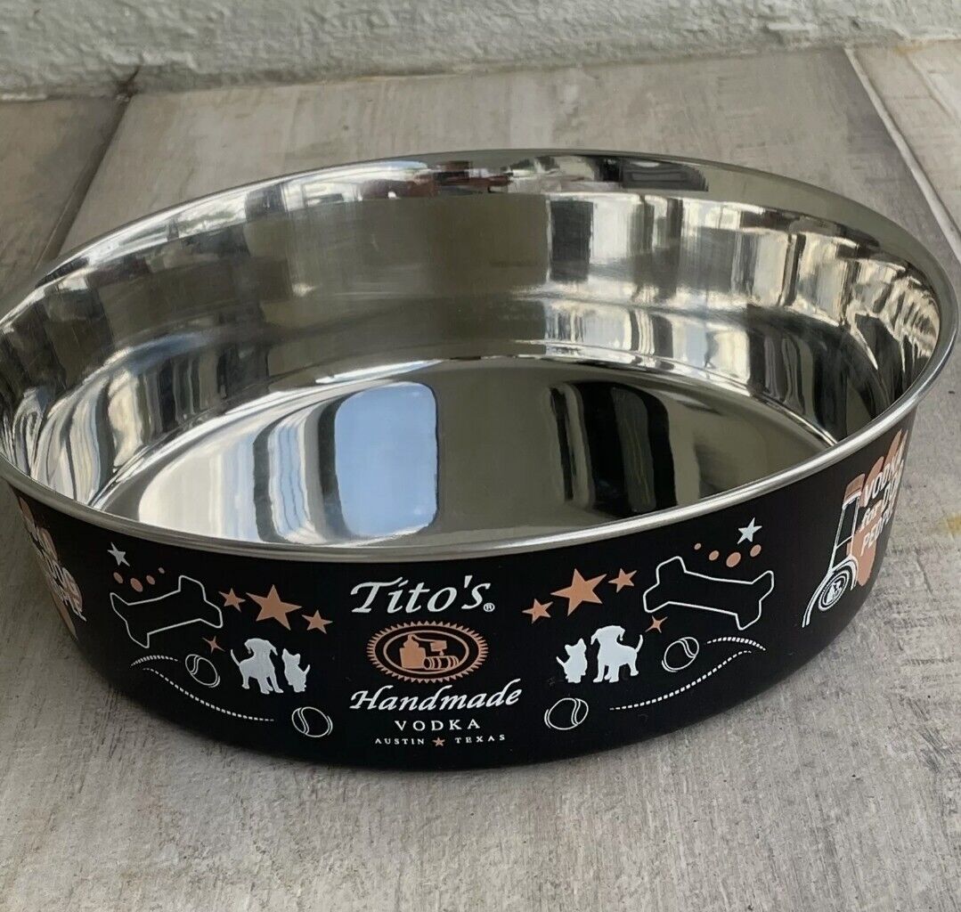 NEW in package Tito’s Handmade Vodka Stainless Steel Dog Bowl