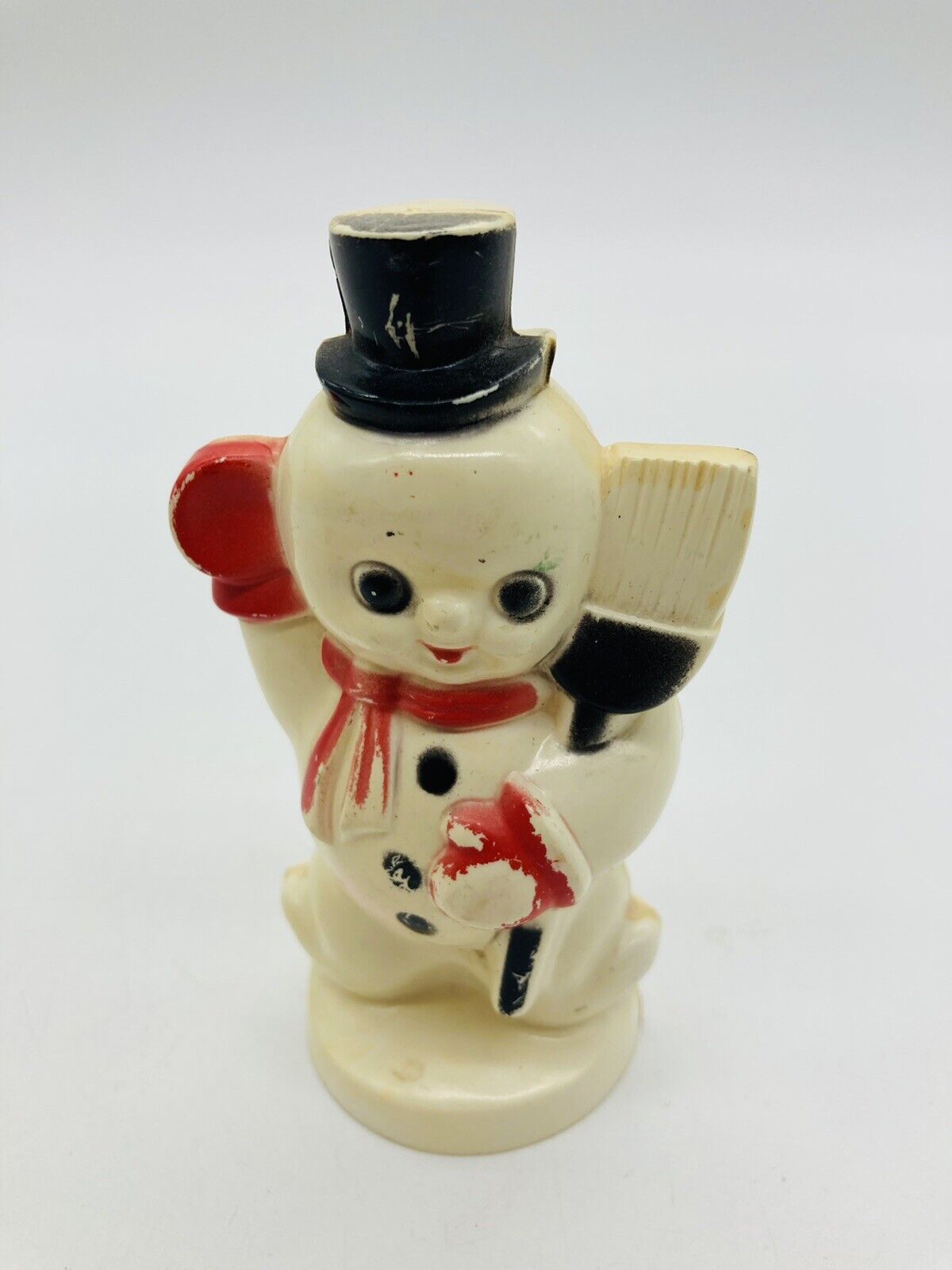 Vintage Christmas Plastic Snowman Rosen Rosbro 