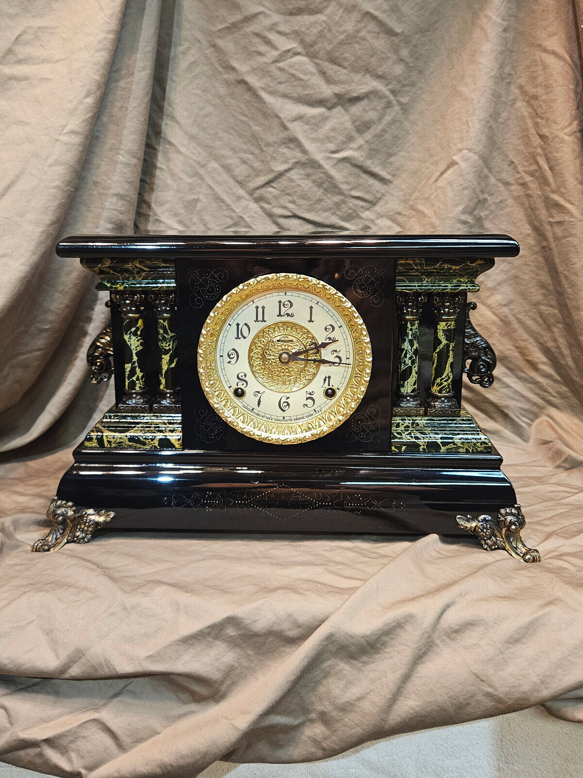 Restored Antique Ingraham Mantel Clock circa 1906 Original Movement