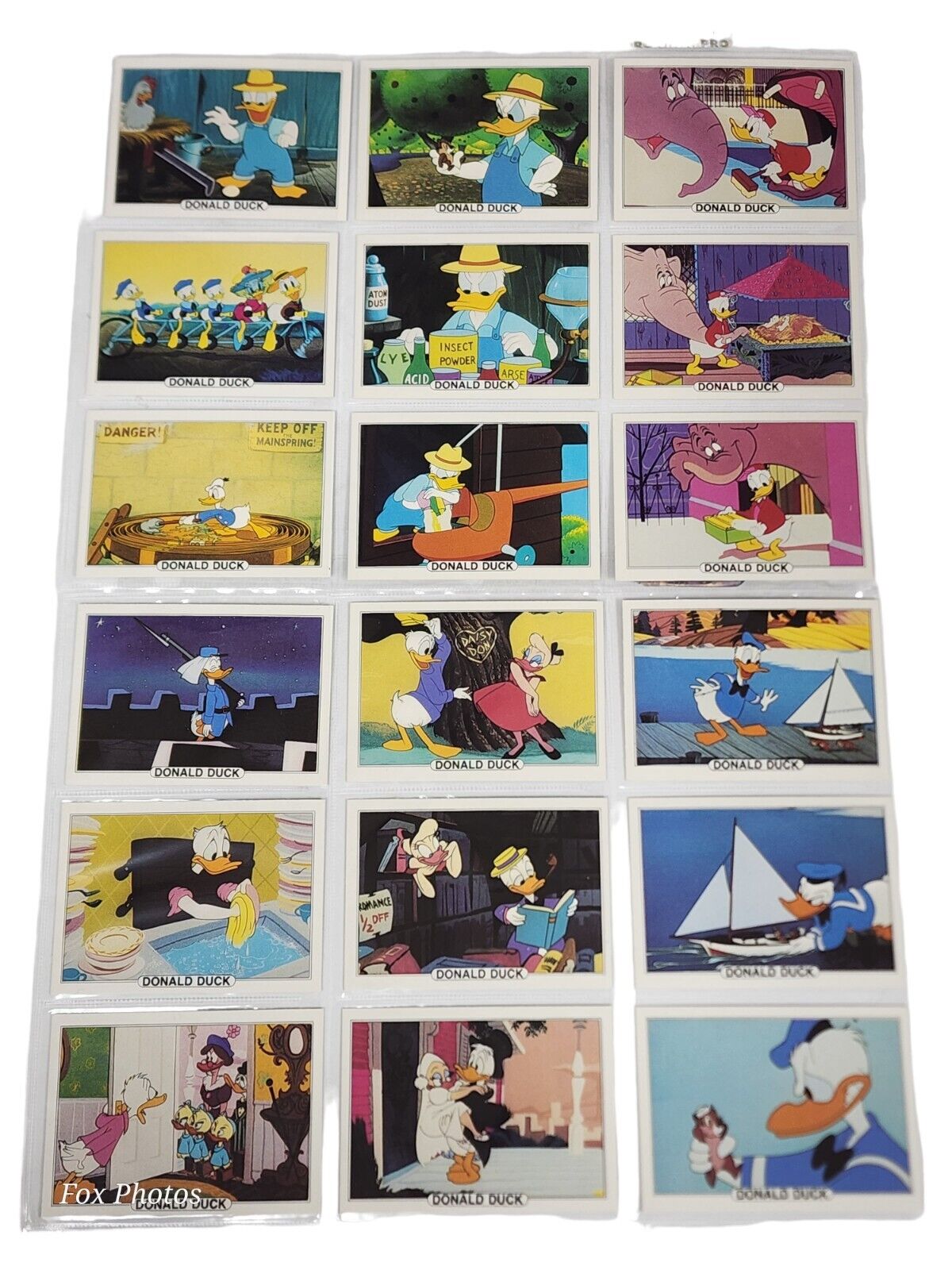 Disney Donald Duck Movie Scene Trading Cards Series A Set #2 Complete 1-18