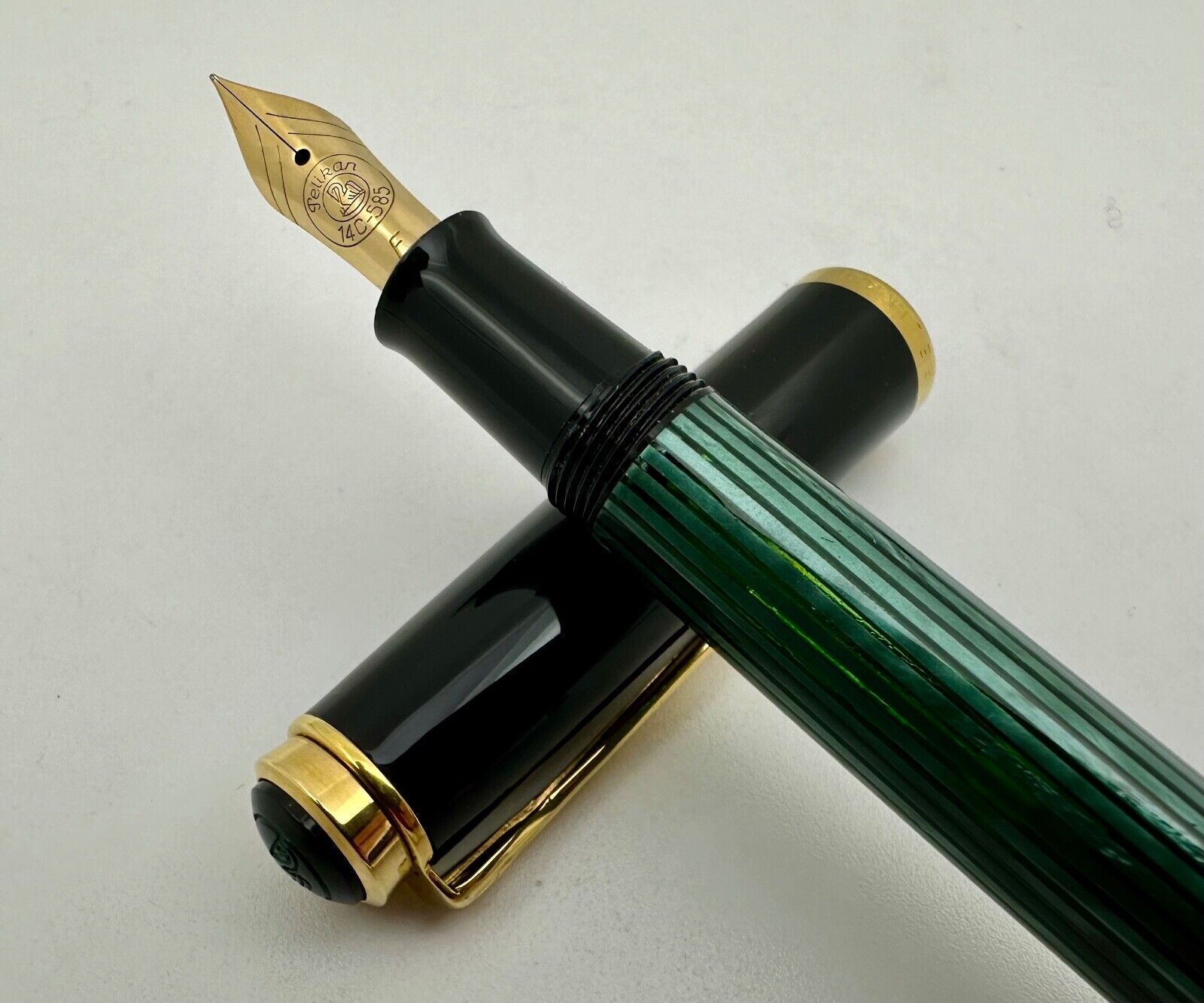 Pelikan M400 Old Style Green/Black Striped Fountain Pen - West Germany