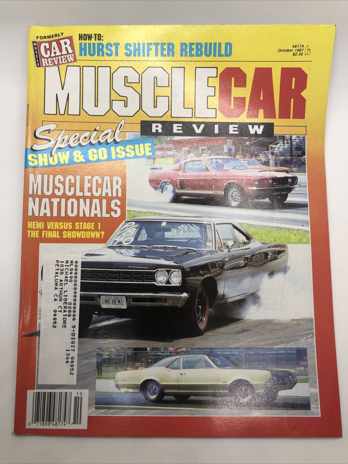 MUSCLE CAR REVIEW MAGAZINE October 1987  