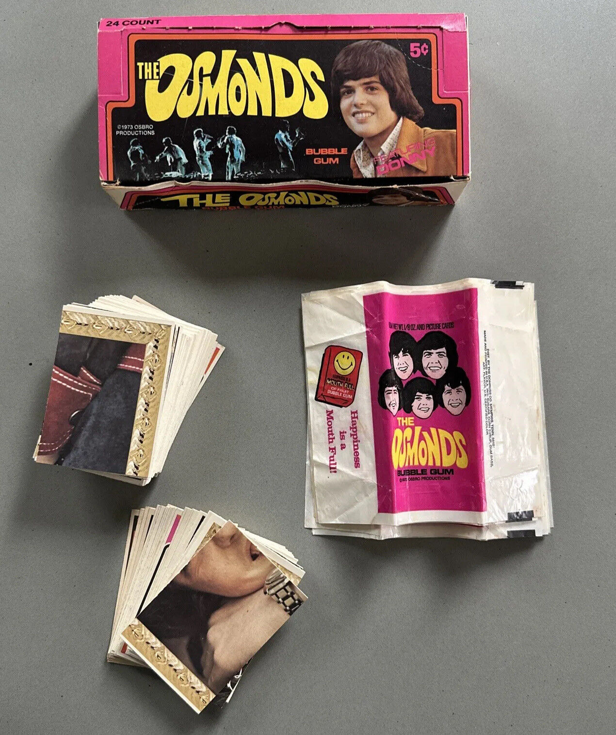 1973 Donruss The Osmonds Complete Set (66) w/Display Box & Wax Wrappers w/Dupes