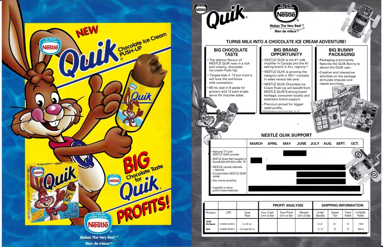 Nestle Quik Ice Cream Advertising Spec Sheet gmc1