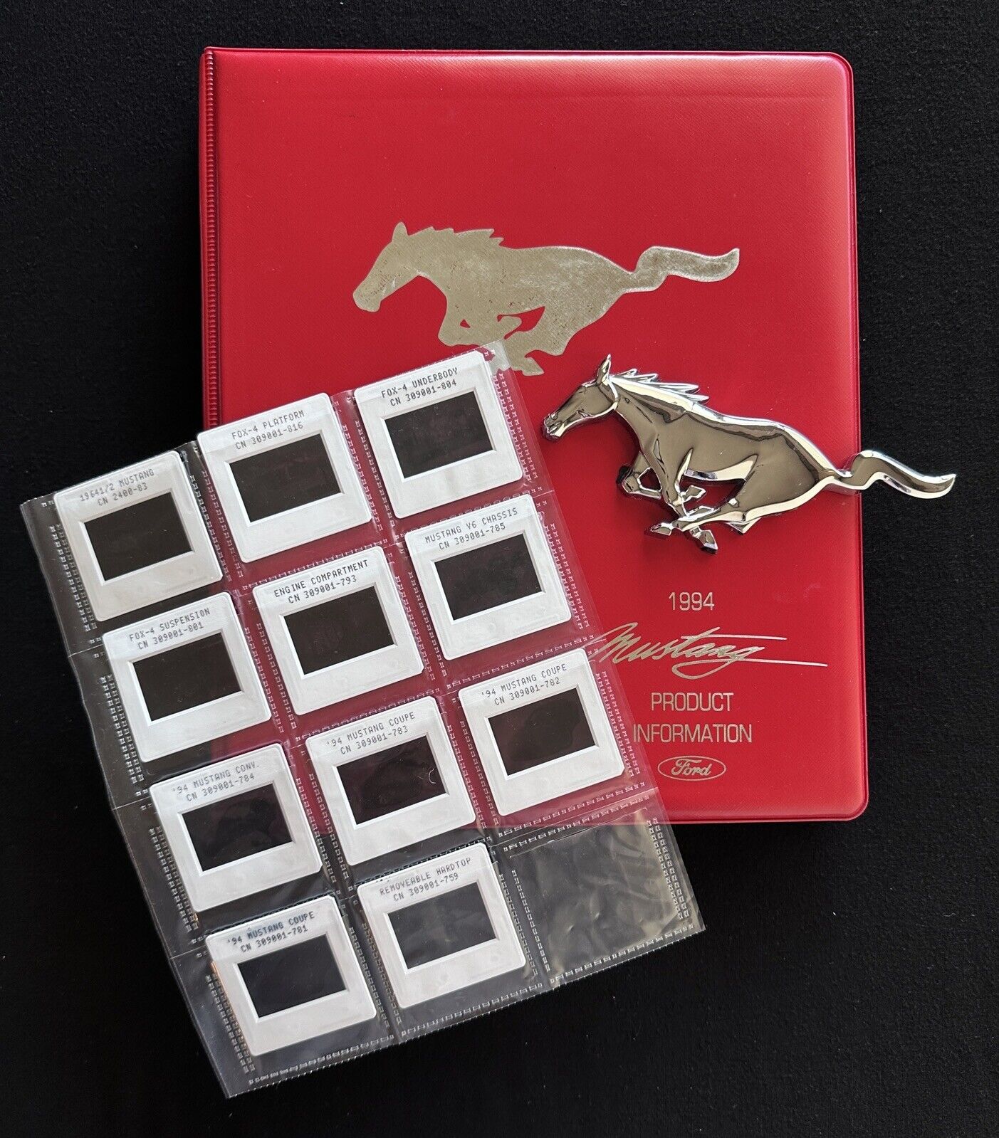 1994 Mustang Convertible Coupe Product Information Press Kit Slides Emblem