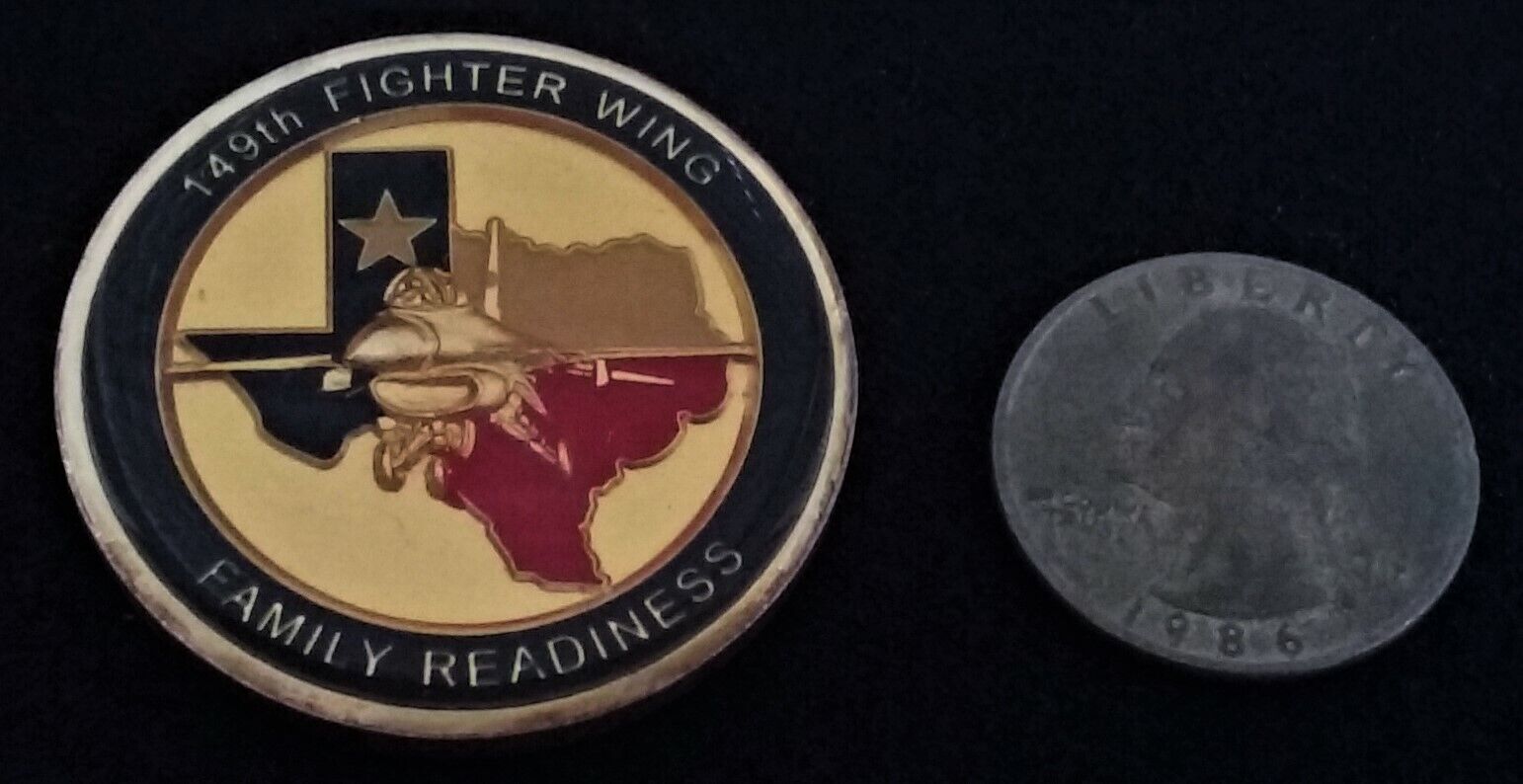 GLOSSY 149th Fighter Wing Texas F-16 Viper US Air Force USAF TX Challenge Coin