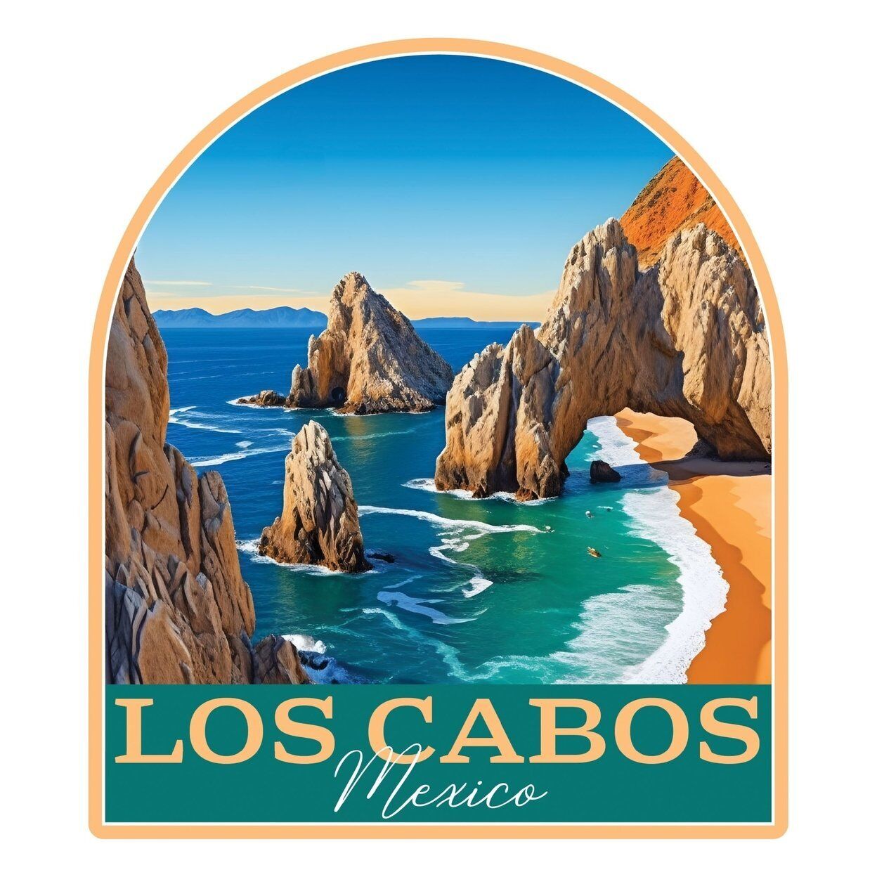 Los Cabos Mexico B Souvenir Memories Durable Vinyl Decal Sticker