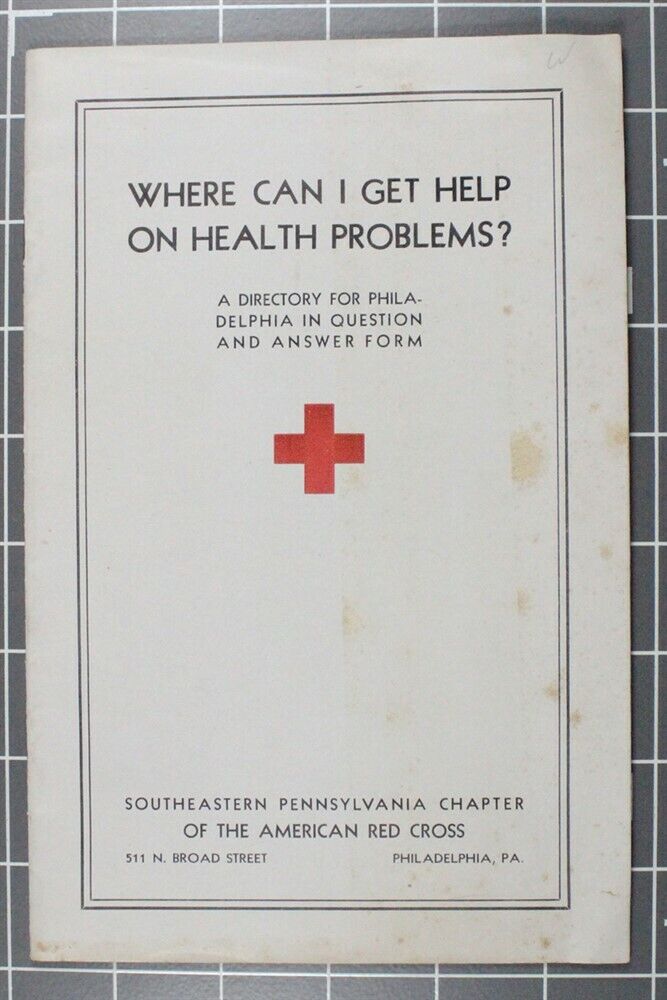 American Red Cross Booklet: Directory for the Philadelphia Area - 1941