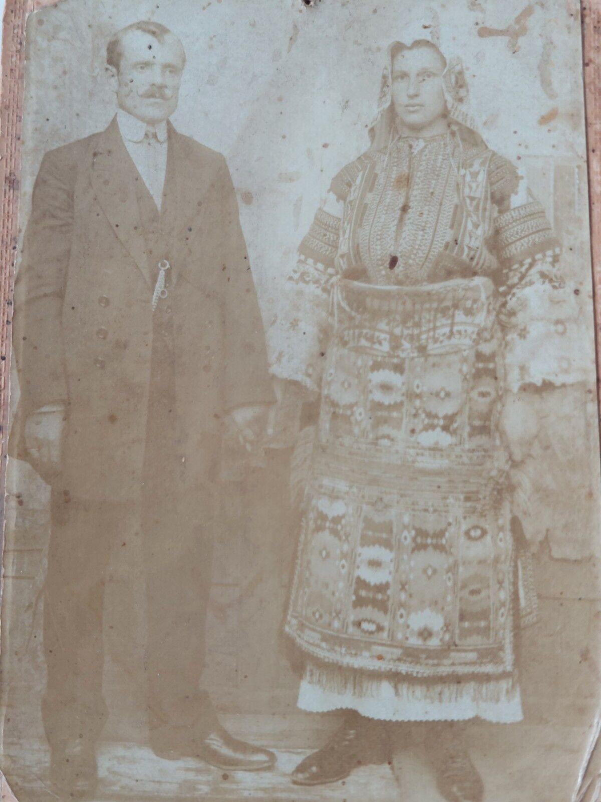 Balkan photo  1914's Antique photo Bride and Groom Debar Macedonia Yugoslavia