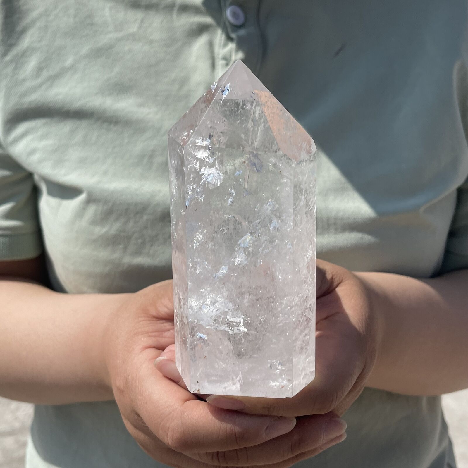 1.19LB Natural Clear Quartz Obelisk Crystal Wand Point Healing G4004