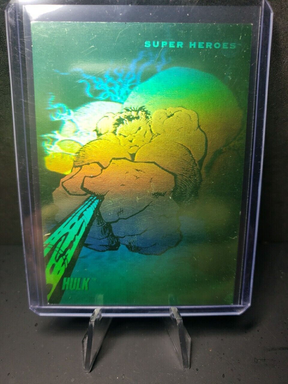 1992 HULK -  Marvel Super Heroes Hologram Trading Card #H-1 - Rare Mint