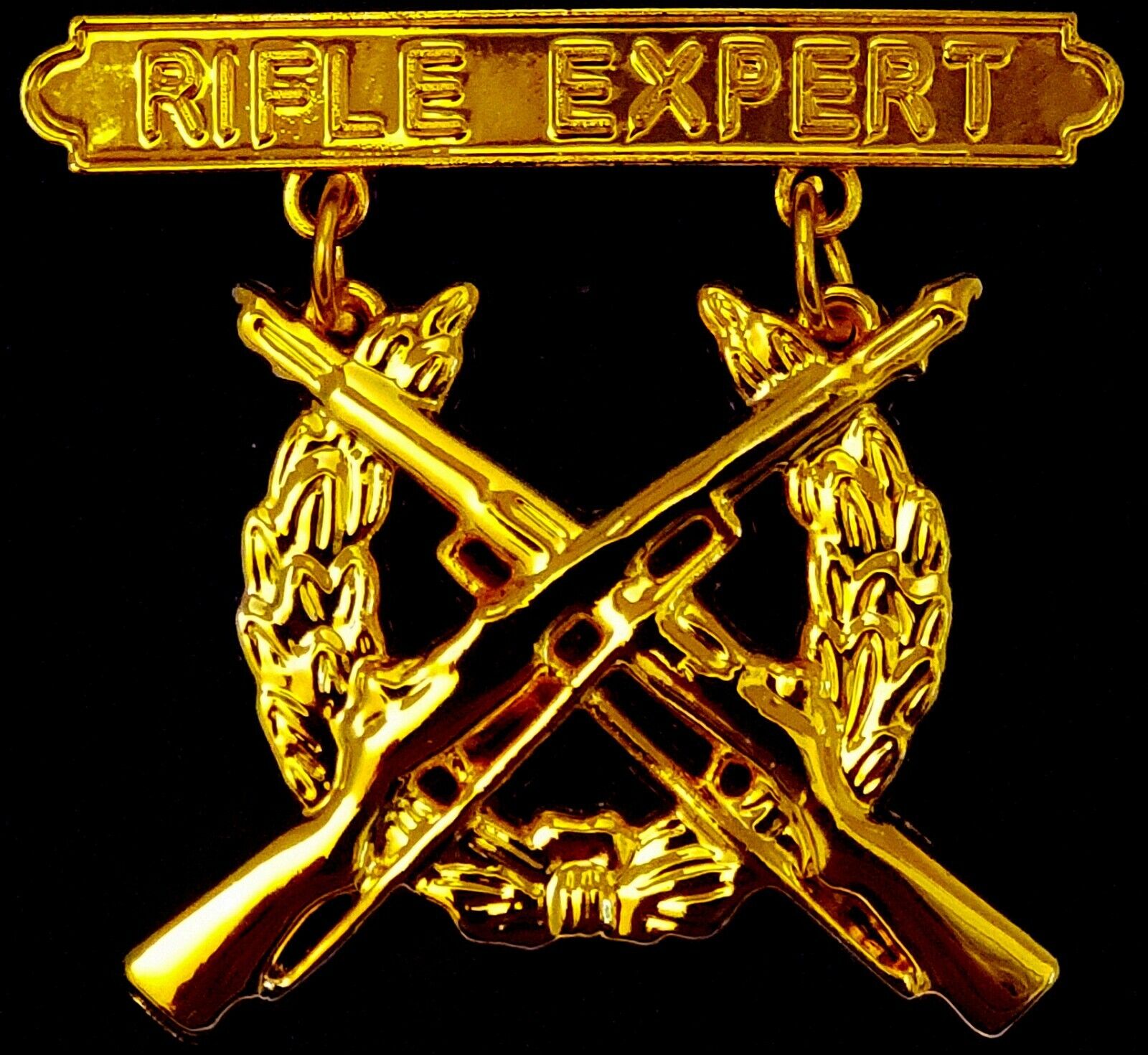 Rifle Expert Marine Corps Weapons Qualification GOLD PLATED Badge USMC