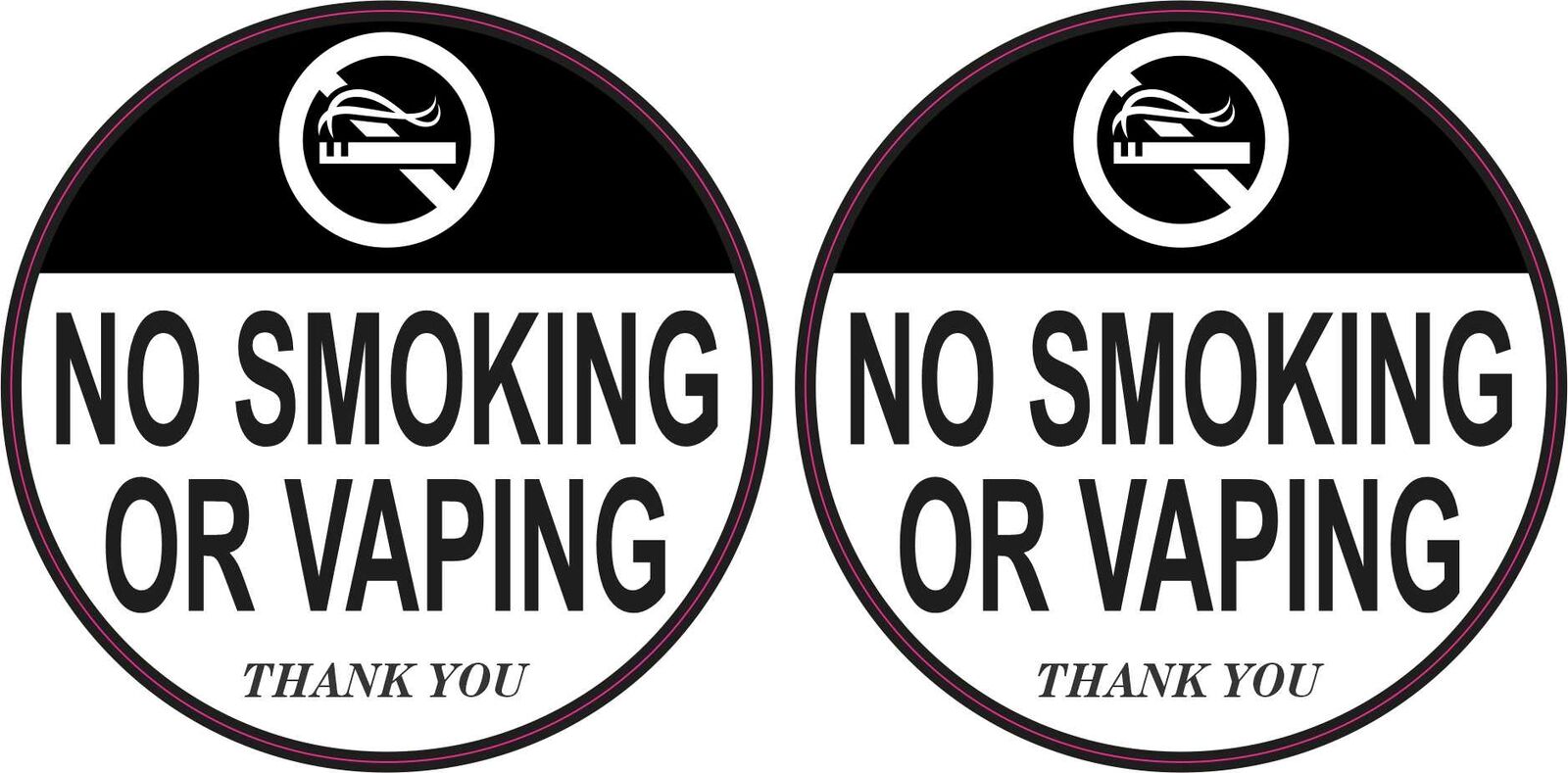 3in x 3in No Smoking or Vaping Vinyl Stickers Car Vehicle Symbol Business Decal