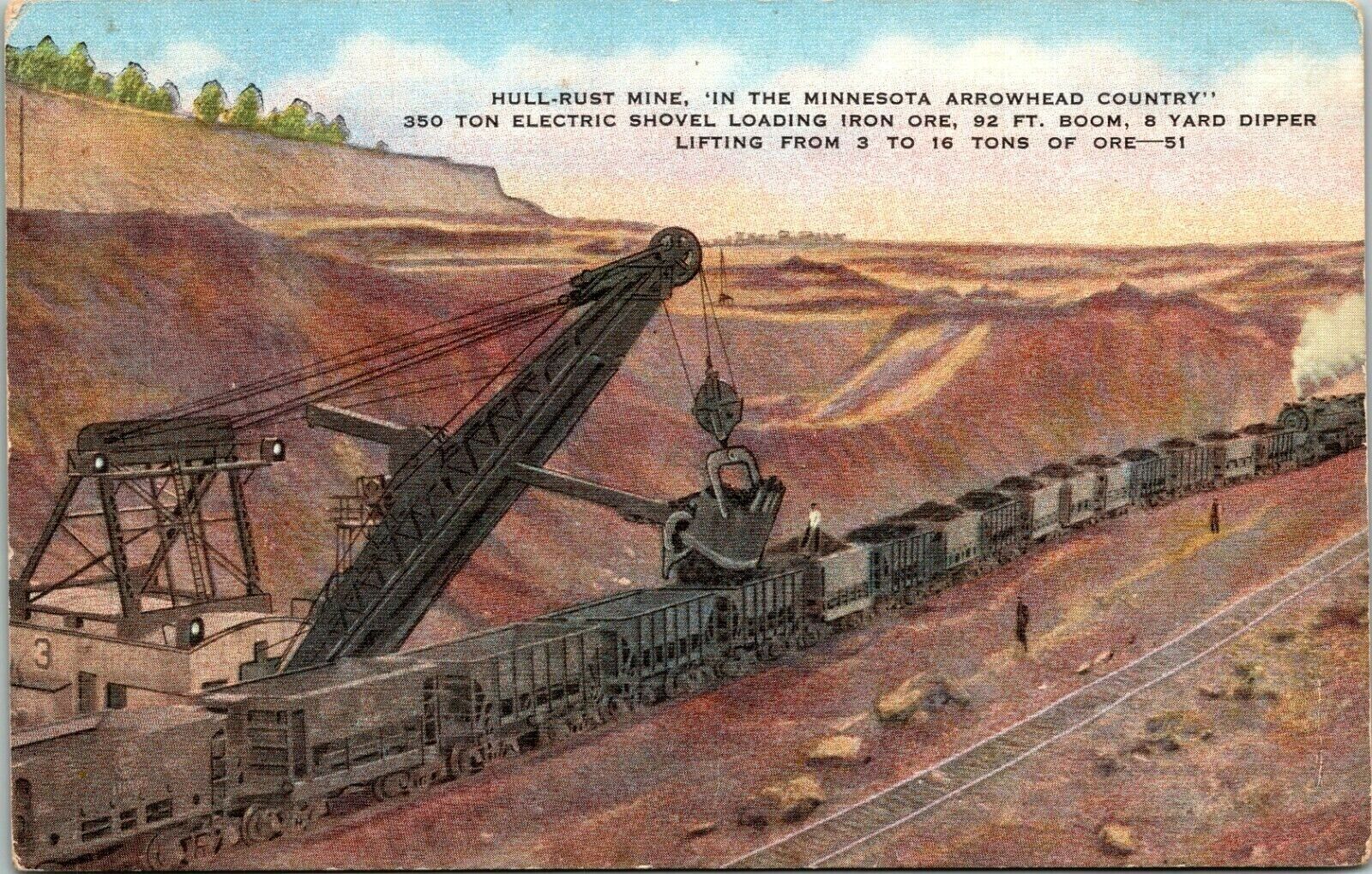 Hull Rust Mine Minnesota Arrowhead Electric Shovel iron ore train cars yard 