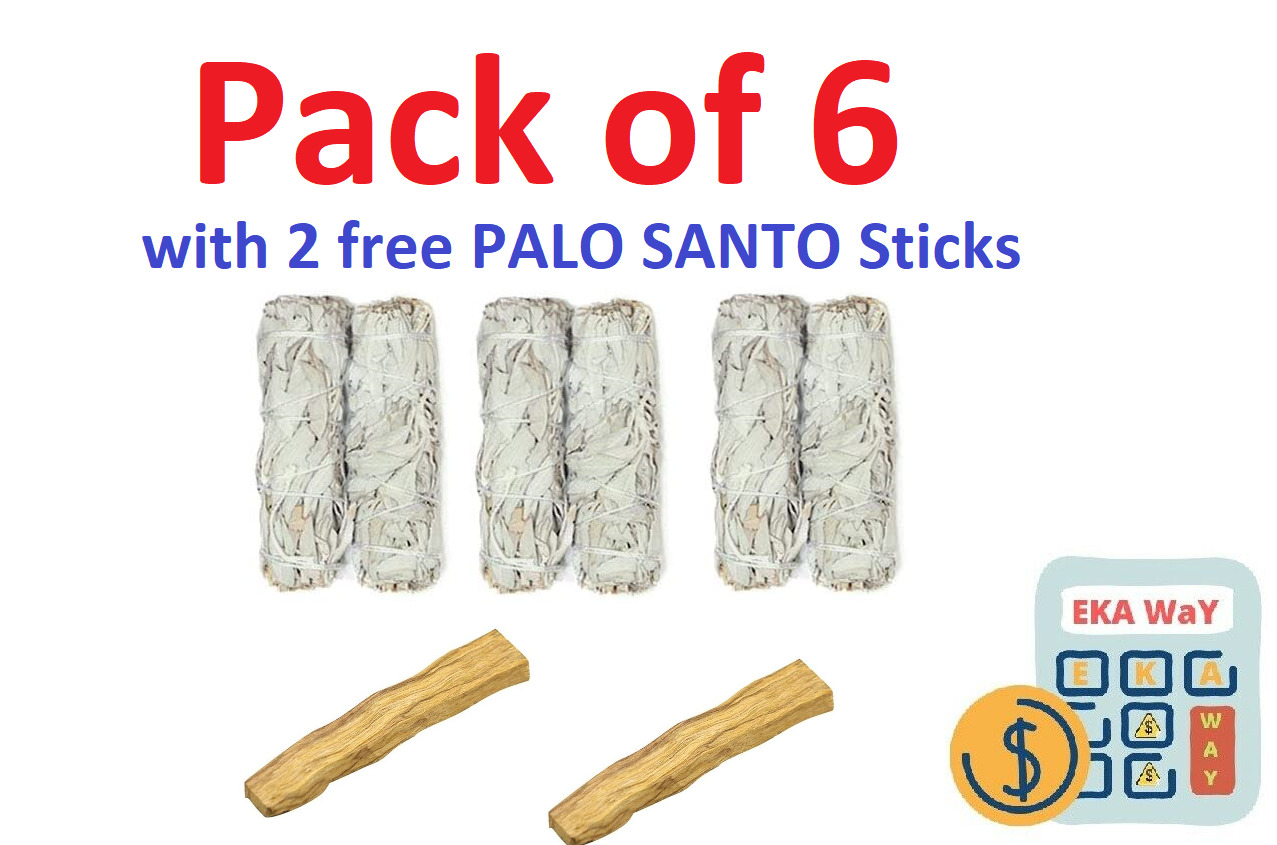 6 Pack White Sage smudge Herb Cleansing 4\