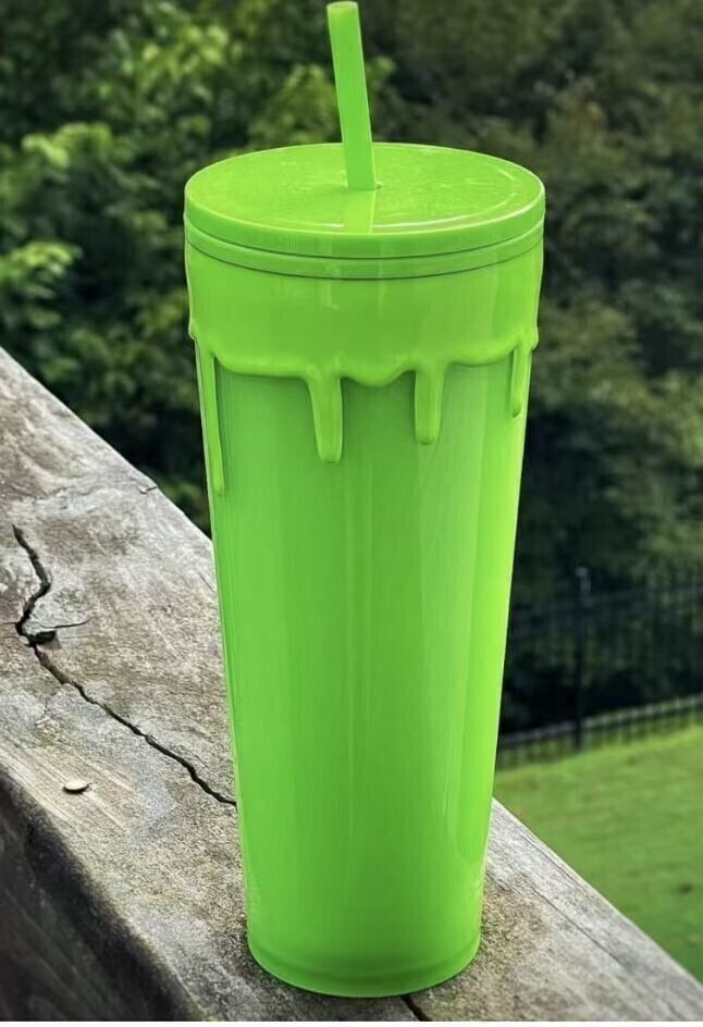 24oz 2023 Halloween Slime Green Glow in the Dark Tumbler Cup Party Christmas