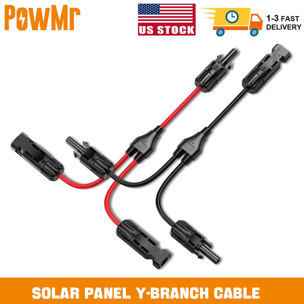 Power Solar Panel Connectors 30A Y-Branch Cable Parallel Adaptor 1*M/FF+1*F/MM