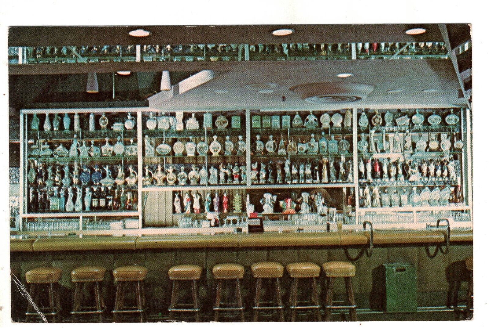 Postcard Reno Nevada Horseshoe Club Casino Jim Beam Bottle Collection Vintage