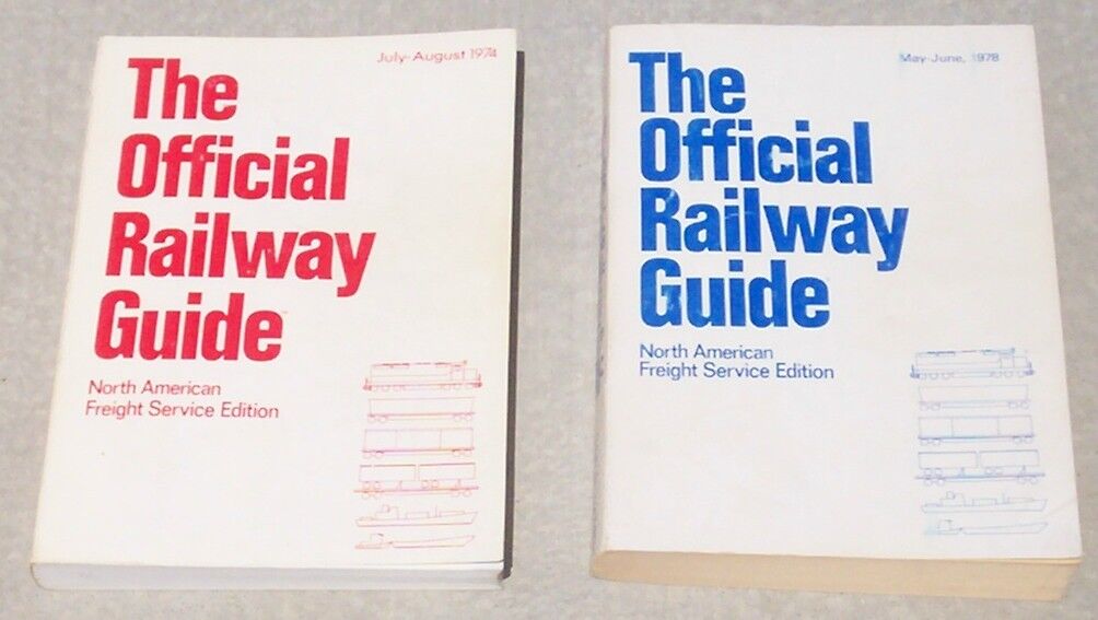Lot of Two Official Railway Guide 1974  1978